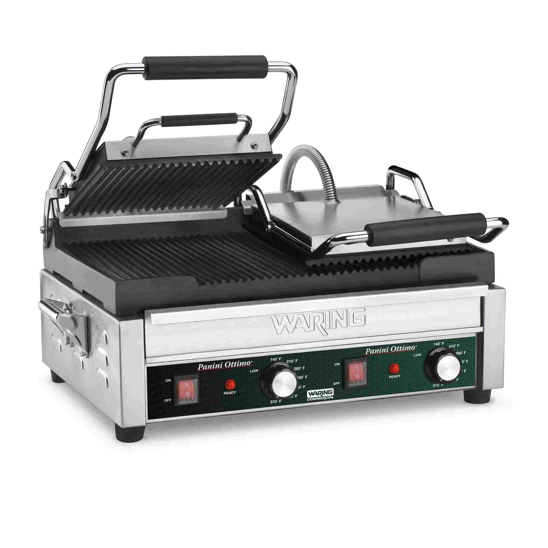Double Ribbed Panini Grill, 17" x 9.5"